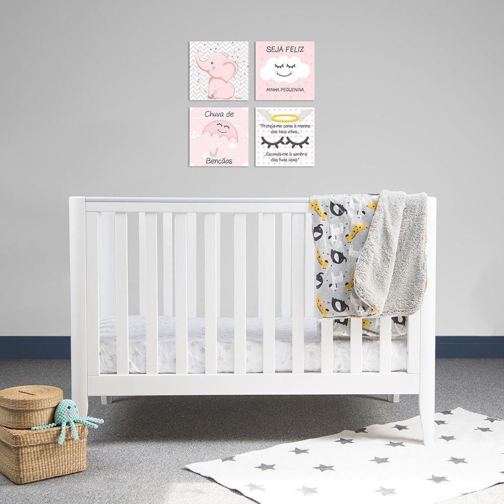 Placa Decorativa Infantil Quarto Bebê Menina E Menino Rosa - 5