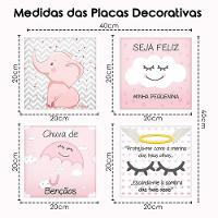 Placa Decorativa Infantil Quarto Bebê Menina E Menino Rosa