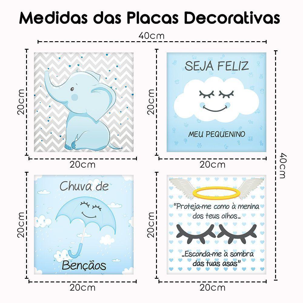Placa Decorativa Infantil Quarto Bebê Menina E Menino Azul - 2