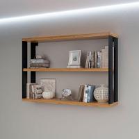 Nicho 2 Prateleiras 89,5cm Freijó Com Preto Dalla Costa F26 - 1