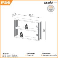 Nicho 2 Prateleiras 89,5cm Freijó Com Preto Dalla Costa F26 - 2