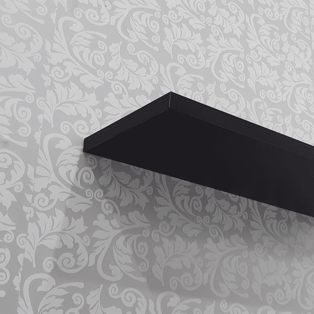 Prateleira U 80 X 15cm Preto Suporte Invisivel - 4