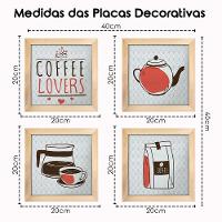 Quadro Cozinha 20x20cm Kit 4 Un Titulos Moldura Mel - 7