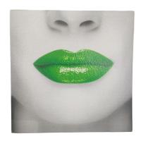 Quadro Labios Batom Verde Boca 40x40 Moldura Textura Decoraçao Quarto Sala Recepçao Enfeite Consultorio - 7