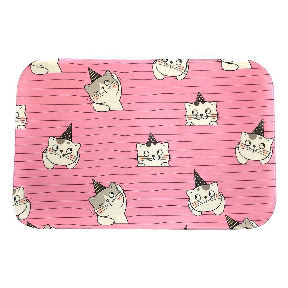 Tapete Para Quarto Estampado Gatinhos 60cm X 40cm - Base Ant - 1