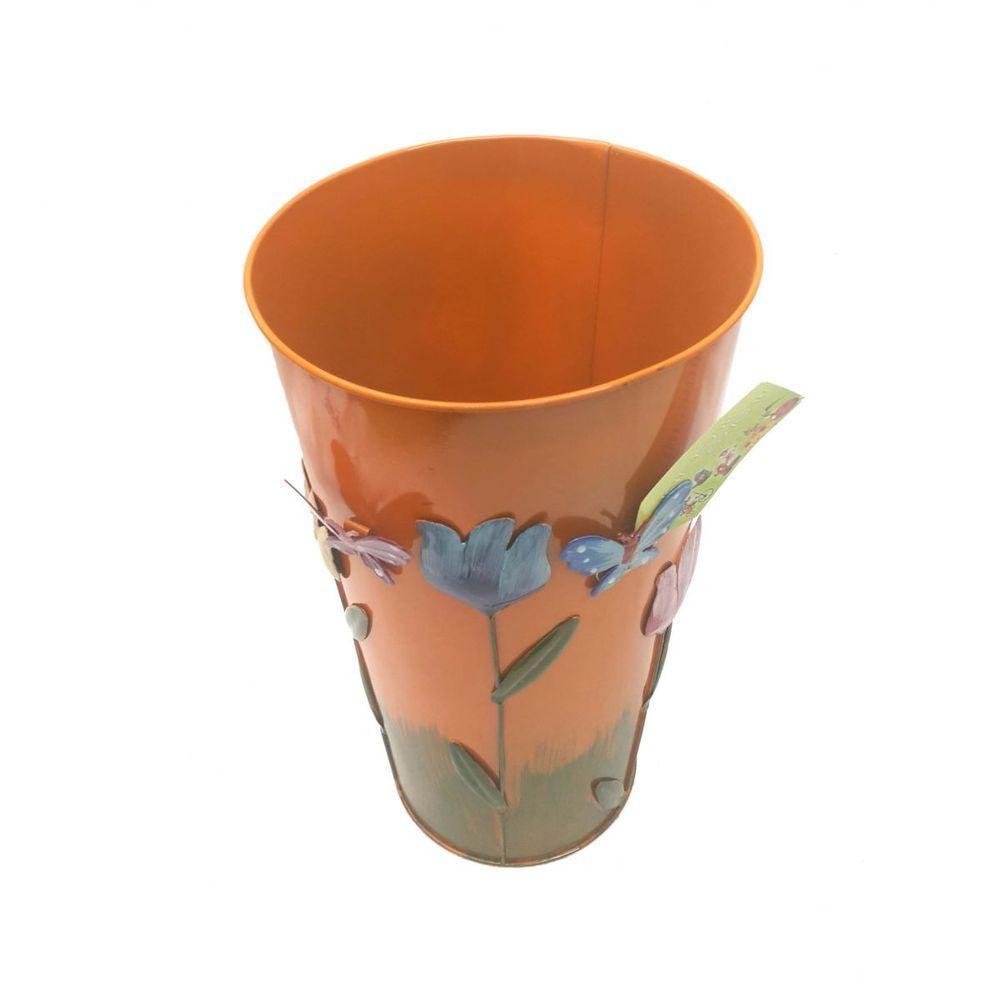 Vaso Metal Enfeite Jardim Quintal Varanda Passaro Flor - 3