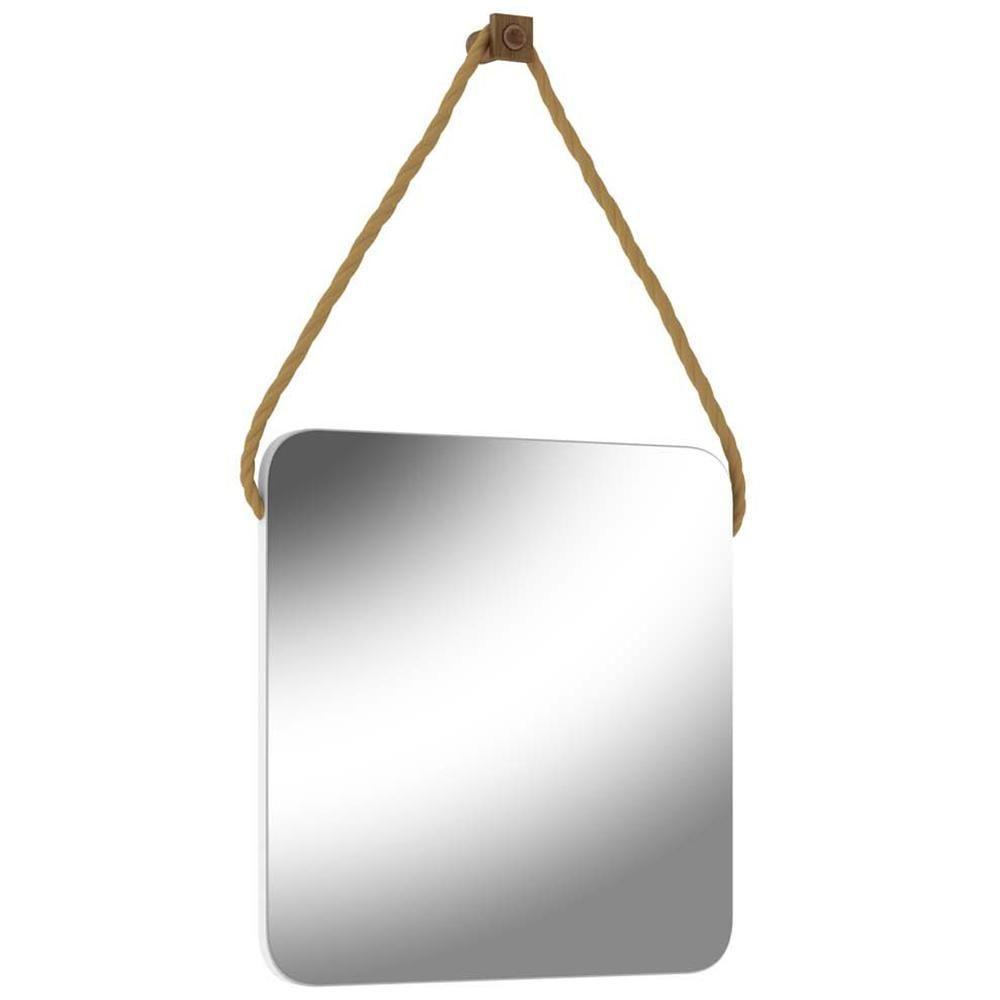 Espelho Banheiro 60Cm Quadrado Nogal Noce Amêndoa - 1