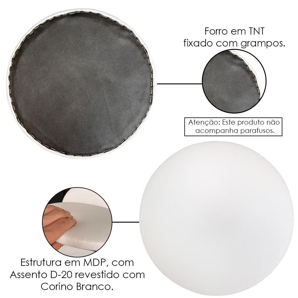 Kit 04 Assentos Redondo Branco 39 Cm - 4