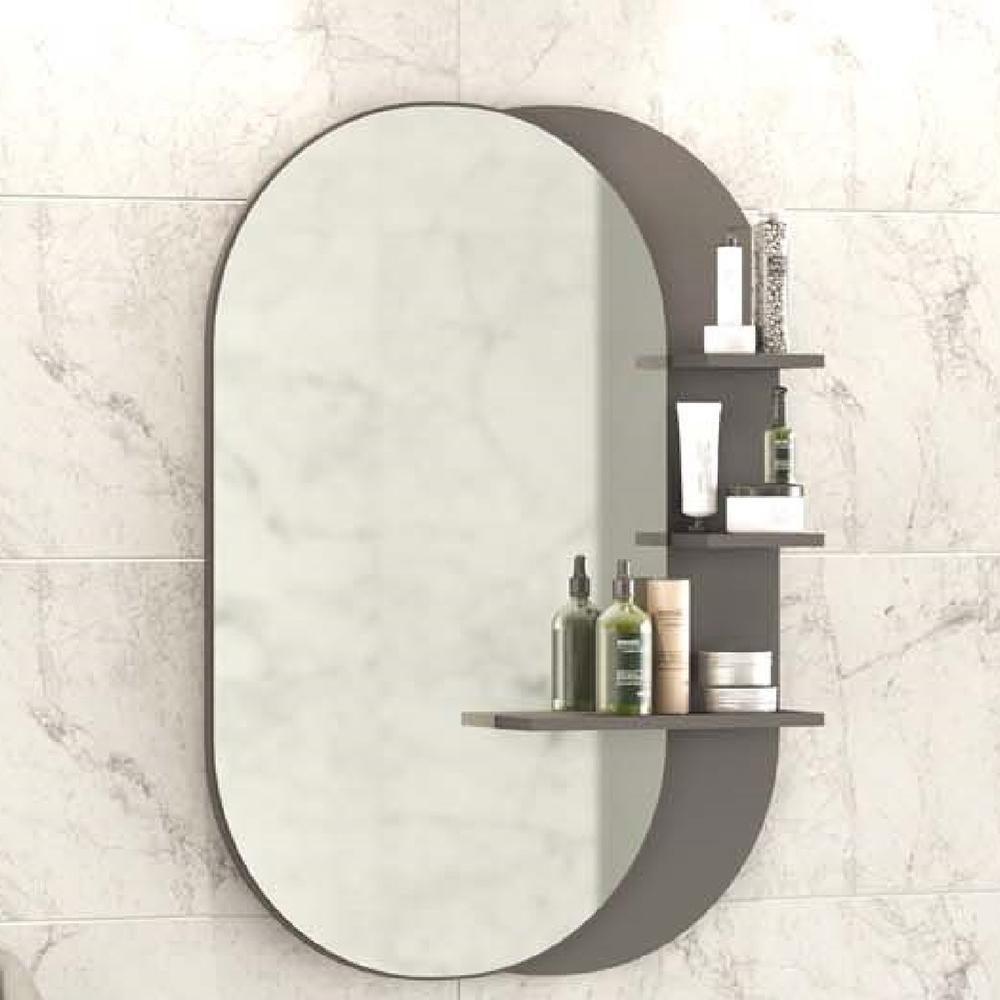 Espelho Para Banheiro 70 Cm Com Prateleiras Magneto Nogal - 3