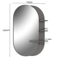 Espelho Para Banheiro 70 Cm Com Prateleiras Magneto Nogal - 2