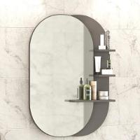 Espelho Para Banheiro 70 Cm Com Prateleiras Magneto Nogal - 3