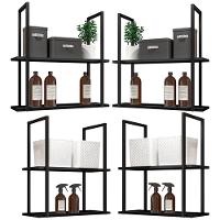 Kit 04 Prateleiras Multiuso D01 Design Preto Fosco - 1