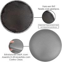 Kit 06 Assentos Redondo Cinza 25 Cm