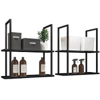 Kit 2 Prateleiras Multiuso D01 Design Preto Fosco - 1