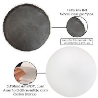 Kit 06 Assentos Redondo Branco 35 Cm - 3