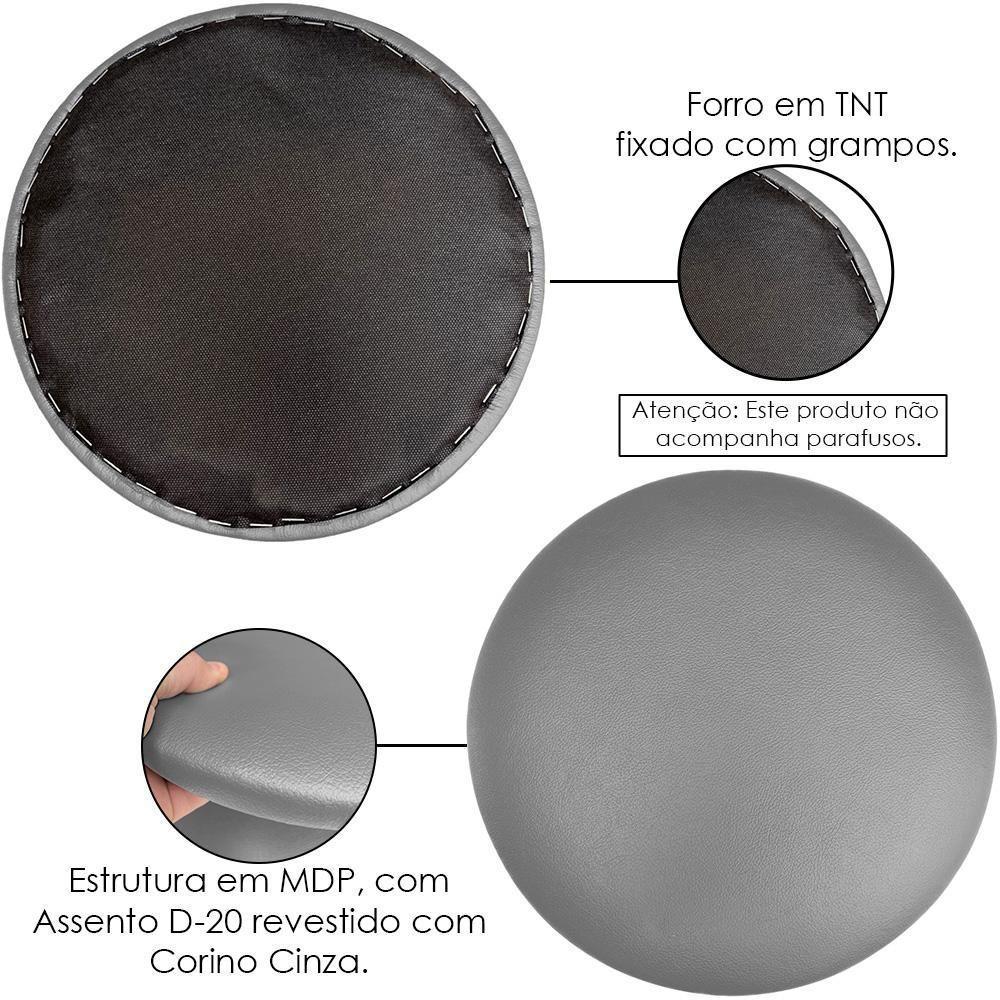 Kit 02 Assentos Redondo Cinza 39 Cm - 4