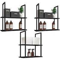 Kit 03 Prateleiras Multiuso D01 Design Preto Fosco - 1