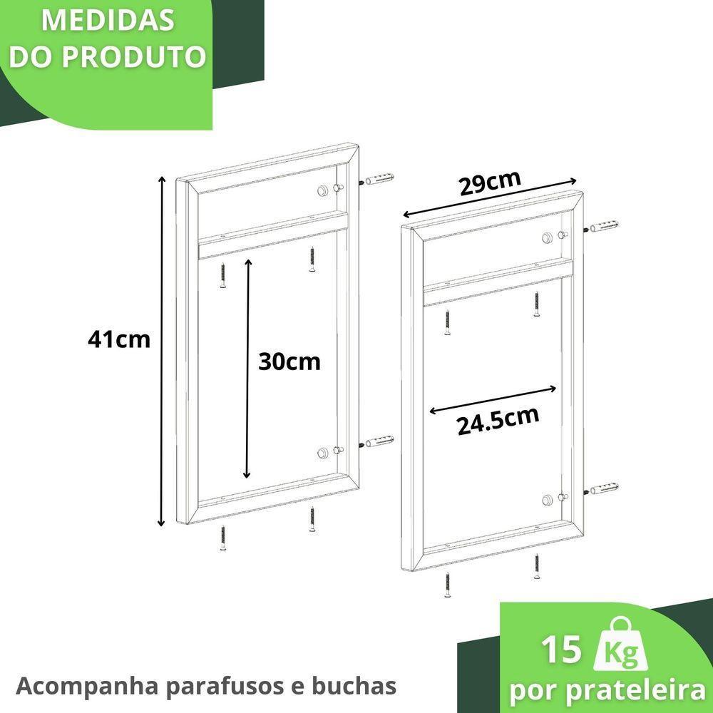 Prateleira Estilo Industrial Para Quarto Parede Gnd Pp 60Cm - 3