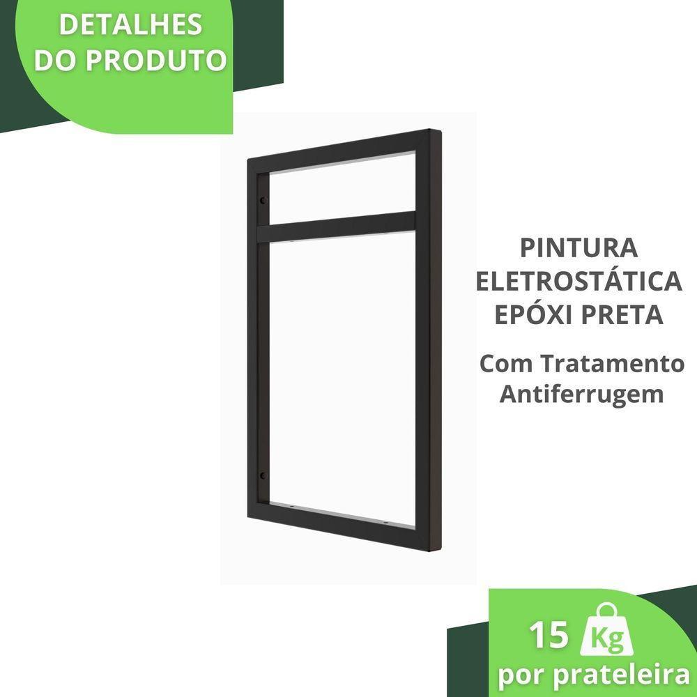Prateleira Estilo Industrial Para Quarto Parede Gnd Pp 60Cm - 5