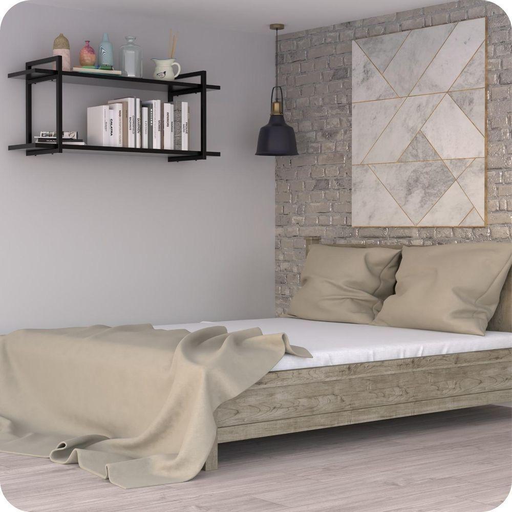 Prateleira Estilo Industrial Para Quarto Parede Gnd Pp 60Cm - 7