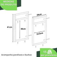 Prateleira Estilo Industrial Para Quarto Parede Gnd Pp 60Cm - 3