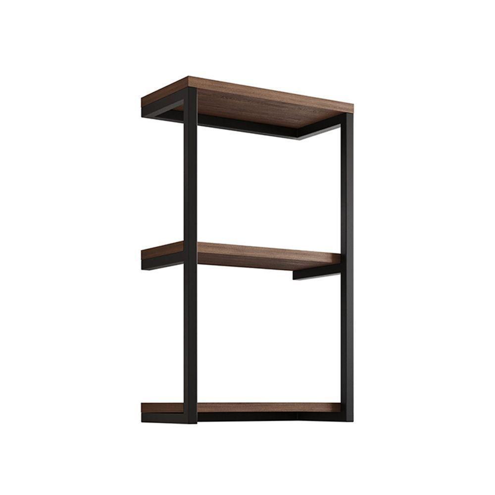 Nicho De Parede Para Banheiro 3 Prateleiras E Imbuia Preto - 3