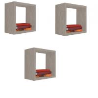 Kit 3 Nicho Decorativo 45X45X20 Cm Madeirado Em Mdf - 1