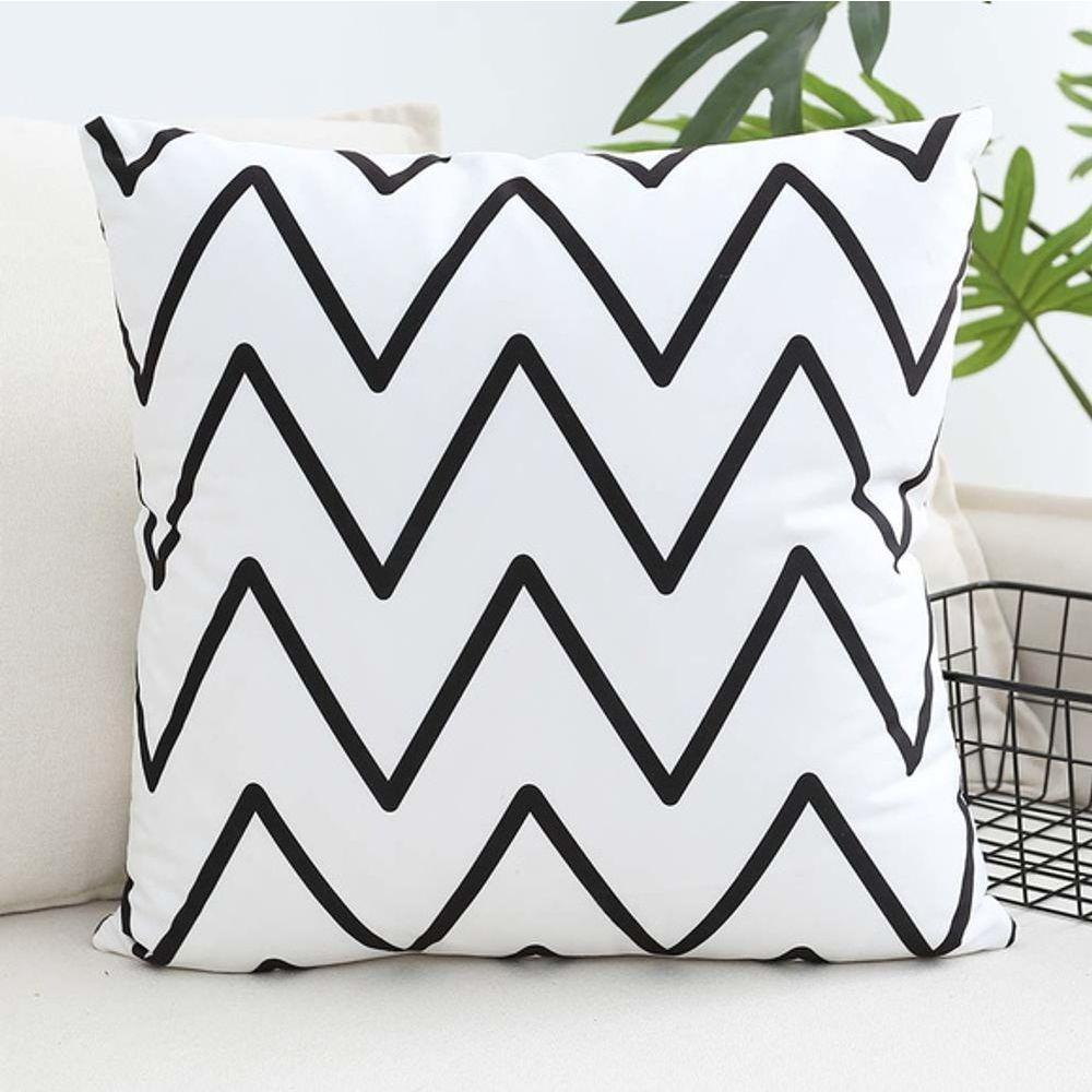 Almofada Chevron Branco E Preto - 2