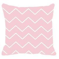 Almofada Chevron Rosa E Branco - 1