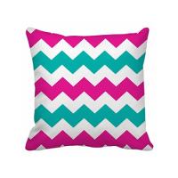 Almofada Chevron Rosa E Verde - 1