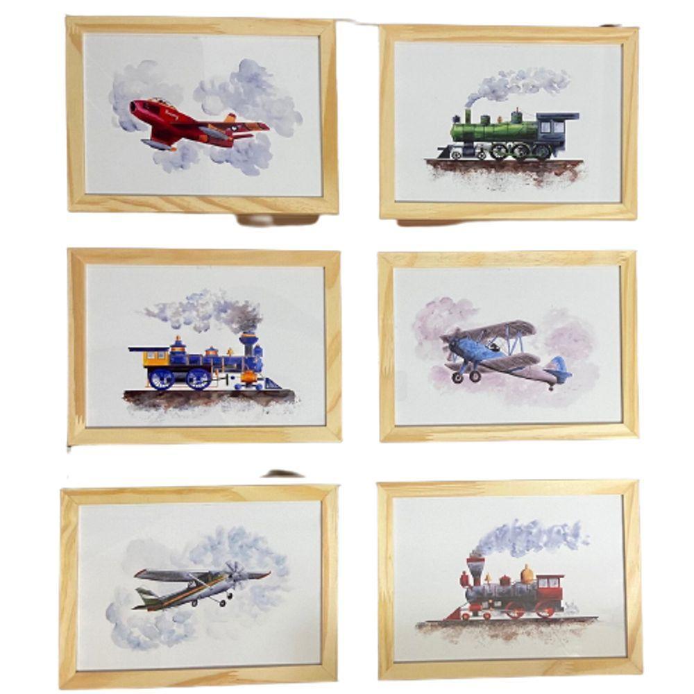 Quadro Infantil 6 Un A4 Vidro E Pendurador - 1