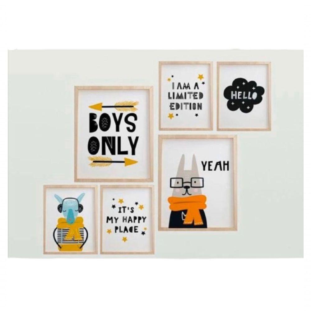 Quadro Infantil 6 Un A4 Vidro E Pendurador. - 1