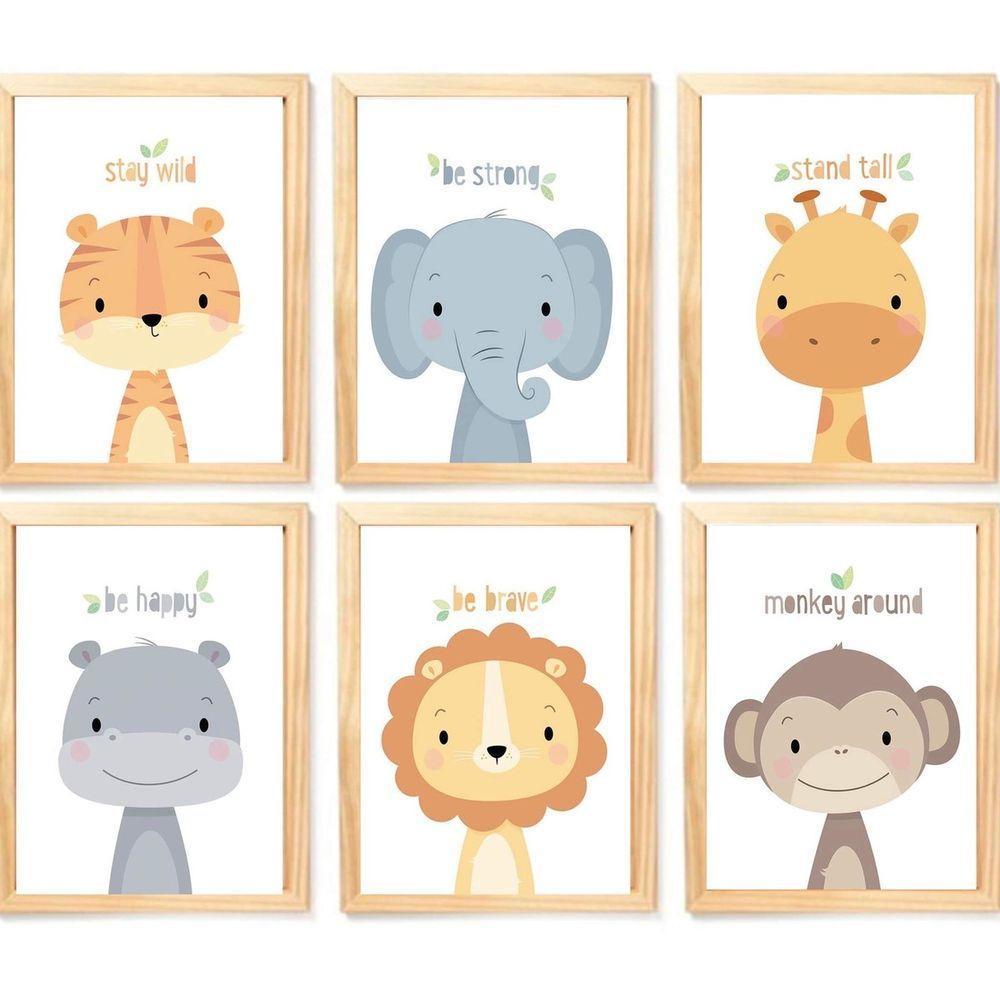 Quadro Infantil 6 Un A4 Vidro E Pendurador - 1