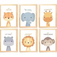 Quadro Infantil 6 Un A4 Vidro E Pendurador - 1