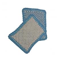 Tapete Azul De Crochê Dupla Face Artesanal - 3