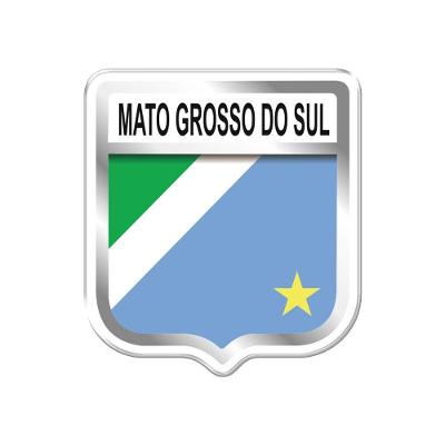 Adesivo Decorativo Em Relevo Fácil Aplicação Brasão Mato Grosso Do Sul Cor Branco