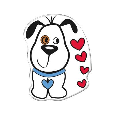 Adesivo Decorativo Em Relevo Fácil Aplicação Cachorrinho Corações Cor Branco