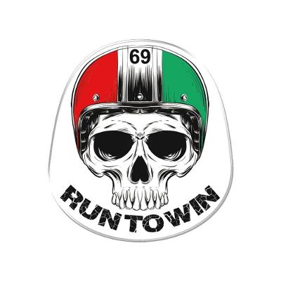 Adesivo Decorativo Em Relevo Fácil Aplicação Run To Win Caveira Cor Branco