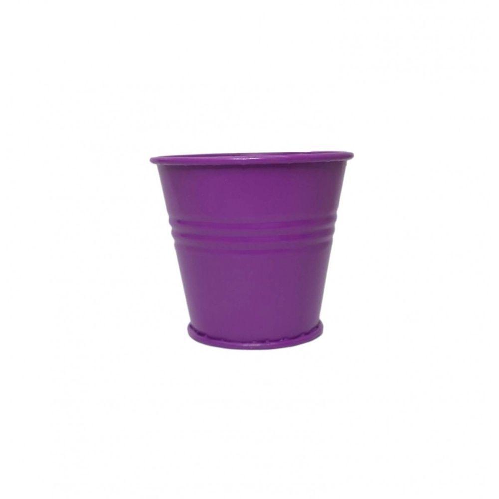 Balde Cachepot De Metal Para Mesa Mini Roxo Kit Com 12 - 4