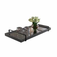 Bandeja Espelhada Laqueada Concreto Com Alça Preta - 1