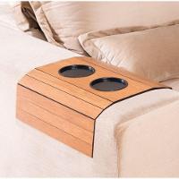 Bandeja Esteira Para Braço De Sofá Mdf Cinamono Com Porta Copos - 3