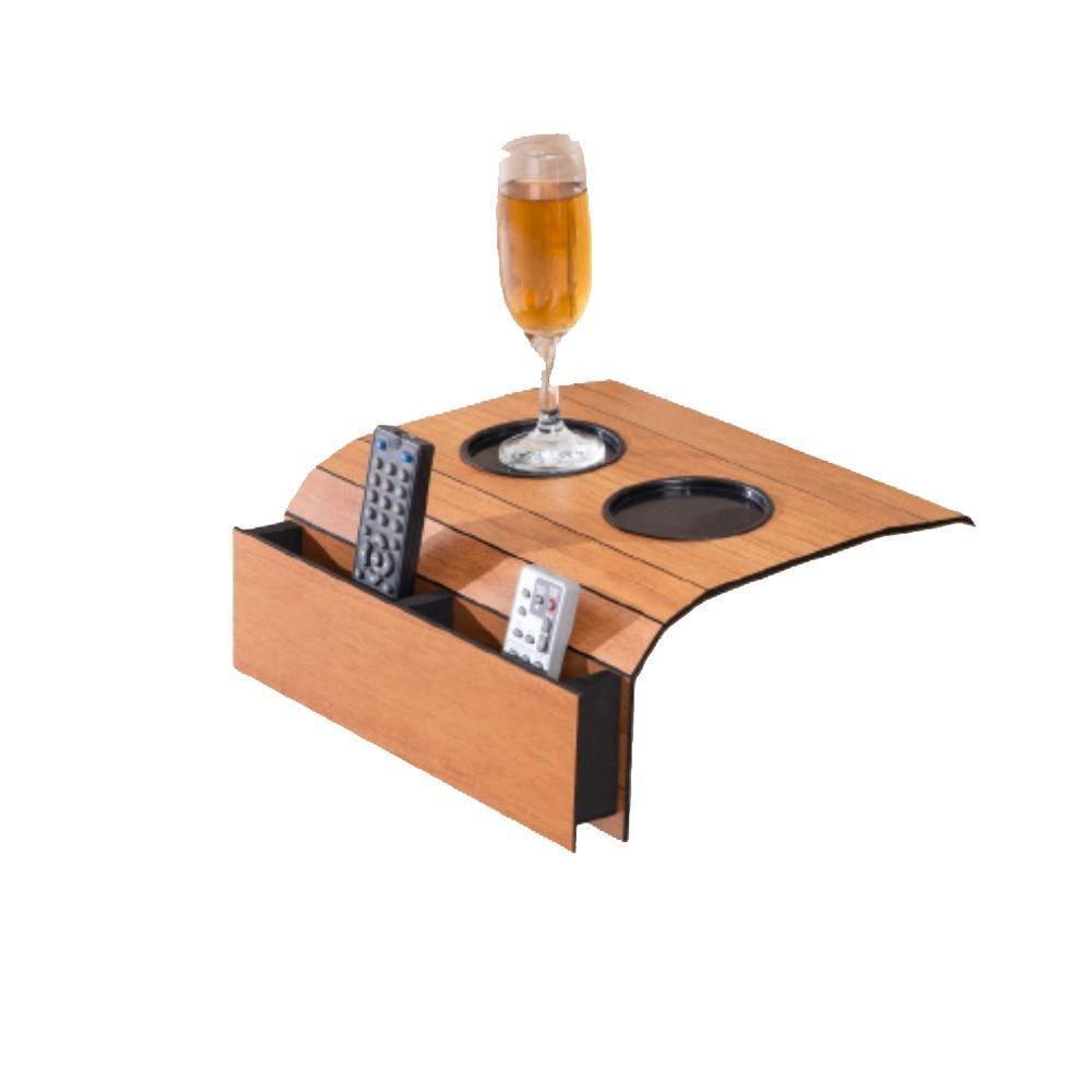 Bandeja Esteira Para Braço De Sofá Cor Cinamono Com Porta Controle - 1