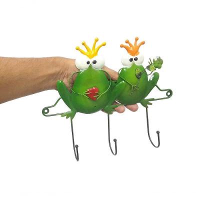 Gancho De Metal Duplo Para Bolsa Chapeu Bone Enfeite Casal Sapo Pendura 2 Unid (Pt-C-I)