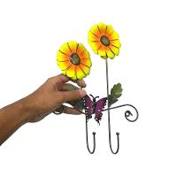 Gancho De Metal Duplo Para Bolsa Flor Amarela Com 2