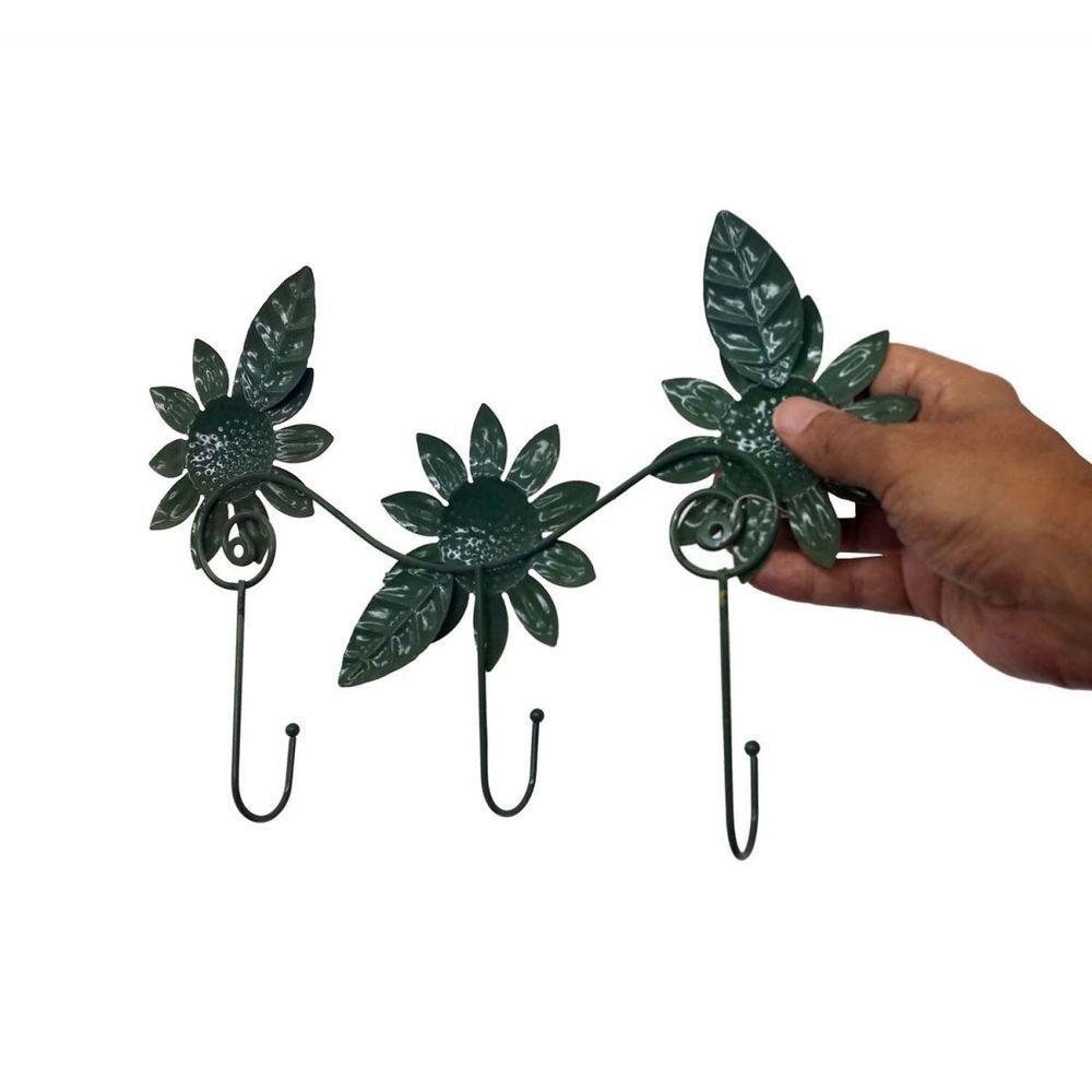 Gancho De Metal Flor Triplo Para Chapeu Bolsa Bone Enfeite Pendura Sortido Com 2 Unid (Pt-C-E) - 3