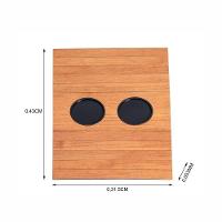 Kit 2 Bandeja Esteira Para Braço De Sofá Mdf Cinamono Com Porta Copos E Controle