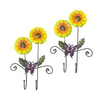 Gancho De Metal Duplo Para Bone Chapeu Bolsa Enfeite Flor Amarela Pendura Com 2 (Pt-C-G) - 1