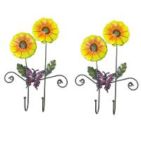 Gancho De Metal Duplo Para Bone Chapeu Bolsa Enfeite Flor Amarela Pendura Com 2 (Pt-C-G) - 3