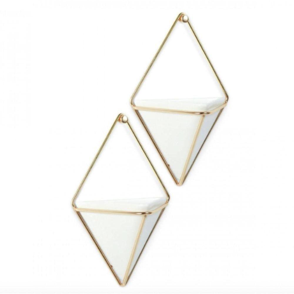 Conjunto De Vaso De Parede 2 Peças Branco Trigg - Umbra - 1