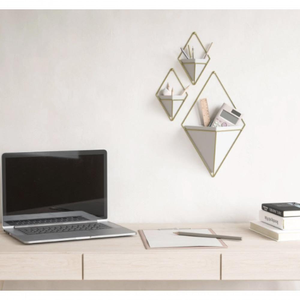 Conjunto De Vaso De Parede 2 Peças Branco Trigg - Umbra - 2